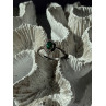925 Sterling Silver Emerald & Diamond Ring Size 6.5