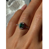 925 Sterling Silver Emerald & Diamond Ring Size 6.5
