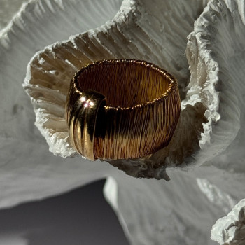 Italy 925 Sterling Silver Gold Plated Ring Size 5.5