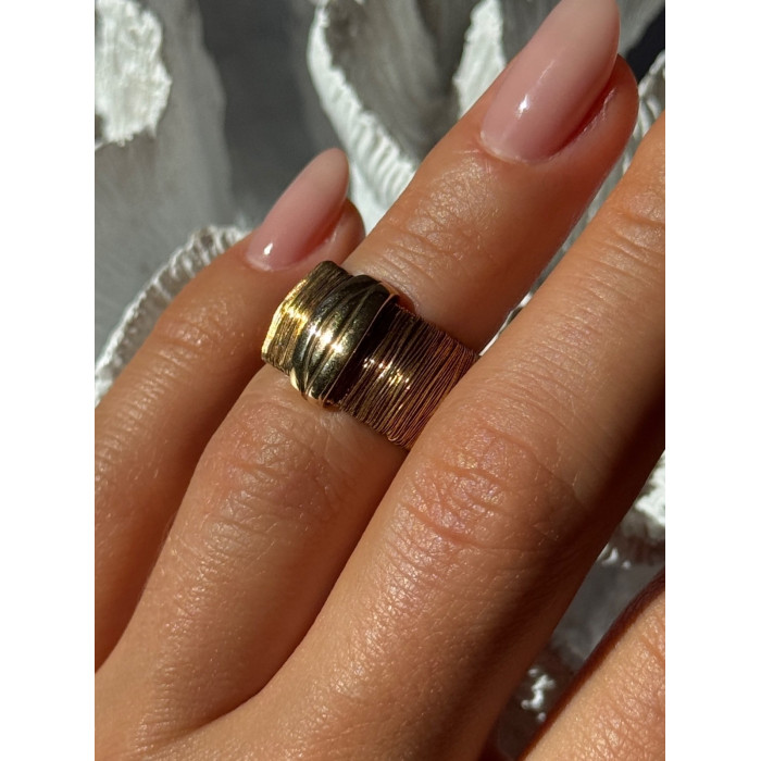 Italy 925 Sterling Silver Gold Plated Ring Size 5.5