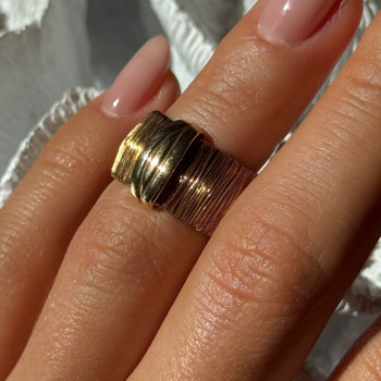 Italy 925 Sterling Silver Gold Plated Ring Size 5.5