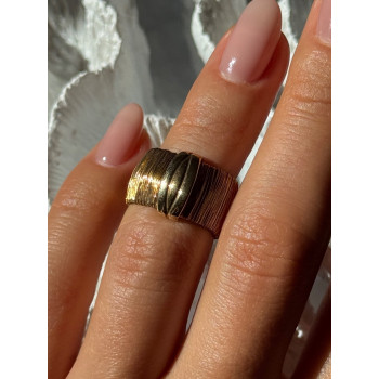 Italy 925 Sterling Silver Gold Plated Ring Size 5.5