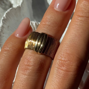 Italy 925 Sterling Silver Gold Plated Ring Size 5.5