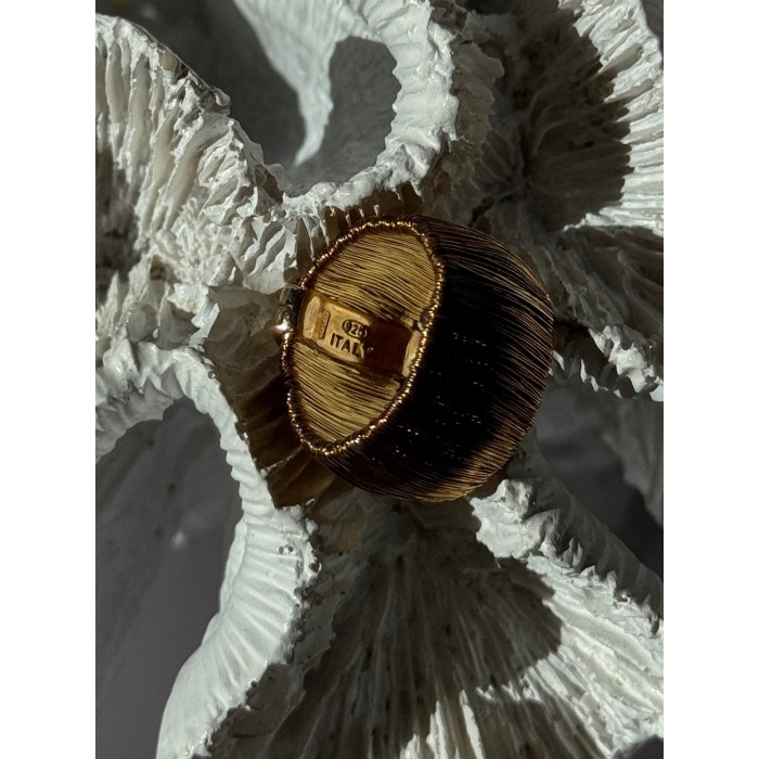 Italy 925 Sterling Silver Gold Plated Ring Size 5.5