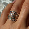 925 Sterling Silver Multi Color Tourmaline Ring Size 6.5