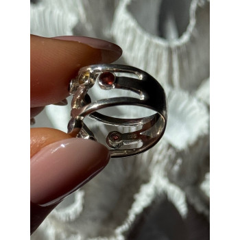 925 Sterling Silver Multi Color Tourmaline Ring Size 6.5