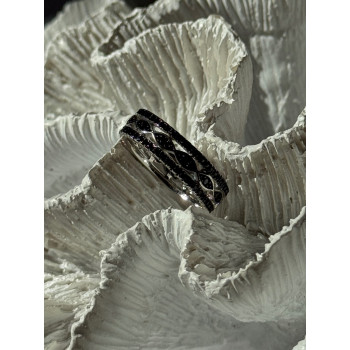 925 Sterling Silver Onyx Ring Size 7