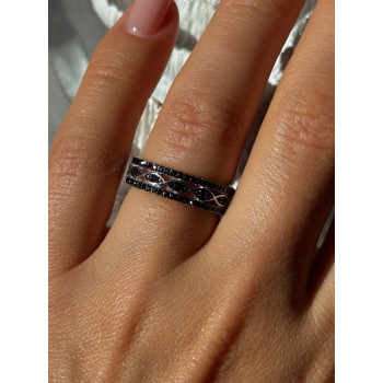 925 Sterling Silver Onyx Ring Size 7