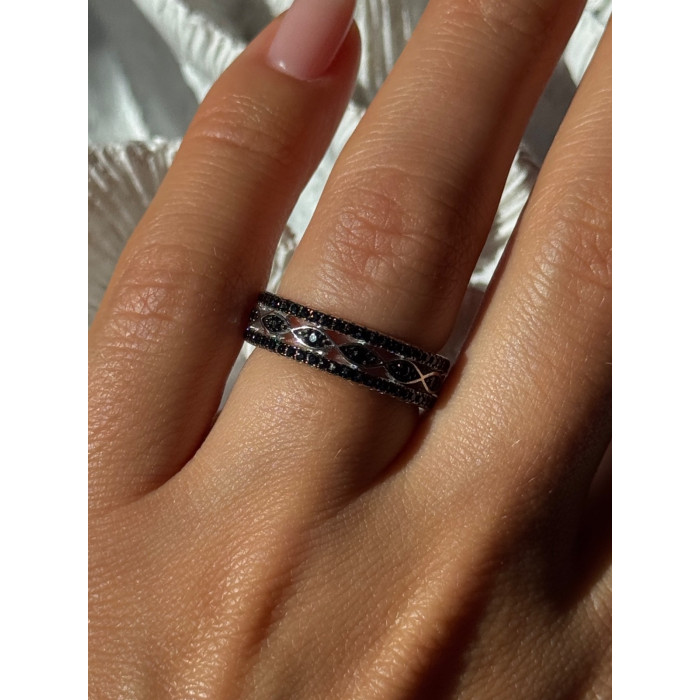 925 Sterling Silver Onyx Ring Size 7