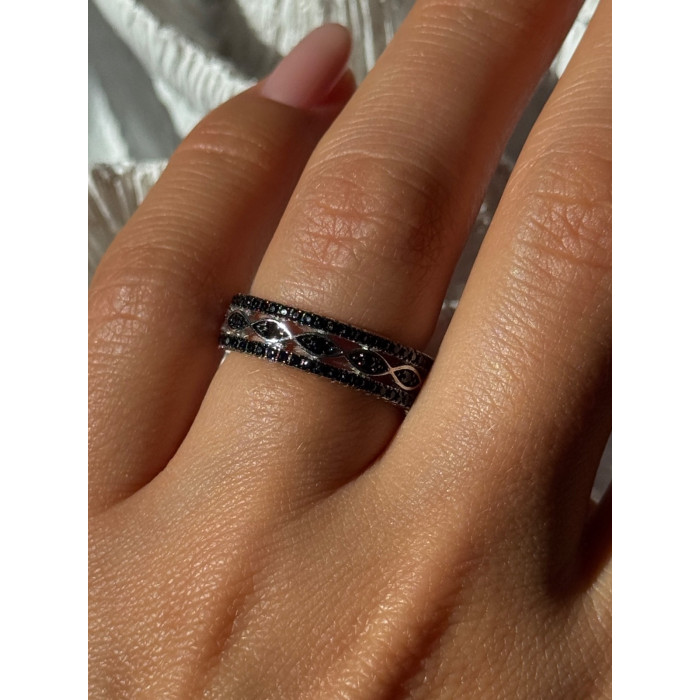 925 Sterling Silver Onyx Ring Size 7