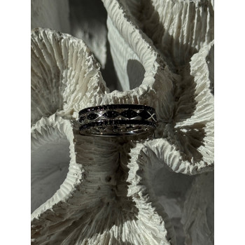 925 Sterling Silver Onyx Ring Size 7