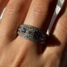 925 Sterling Silver Tanzanite & Beryl Ring Size 10