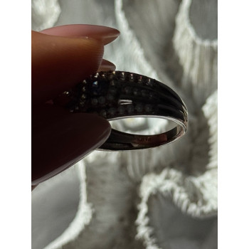 925 Sterling Silver Tanzanite & Beryl Ring Size 10