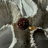 D'Joy 925 Sterling Silver Gold Plated Brown & White Spinel Ring Size 9