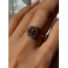 D'Joy 925 Sterling Silver Gold Plated Brown & White Spinel Ring Size 9