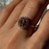 D'Joy 925 Sterling Silver Gold Plated Brown & White Spinel Ring Size 9