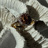 D'Joy 925 Sterling Silver Gold Plated Brown & White Spinel Ring Size 9
