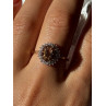 D'Joy 925 Sterling Silver Gold Plated Brown & White Spinel Ring Size 9