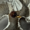 D'Joy 925 Sterling Silver Gold Plated Brown & White Spinel Ring Size 9