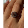 D'Joy 925 Sterling Silver Gold Plated Brown & White Spinel Ring Size 9
