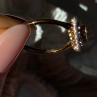 D'Joy 925 Sterling Silver Gold Plated Brown & White Spinel Ring Size 9