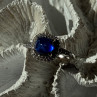 925 Sterling Silver Blue Sapphire & Cz Ring Size 11