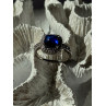 925 Sterling Silver Blue Sapphire & Cz Ring Size 11