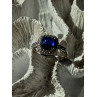 925 Sterling Silver Blue Sapphire & Cz Ring Size 11