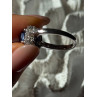 925 Sterling Silver Blue Sapphire & Cz Ring Size 11