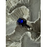 925 Sterling Silver Blue Sapphire & Cz Ring Size 11