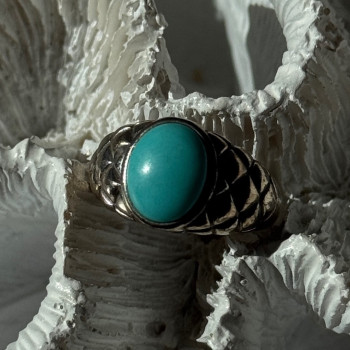 Vintage 925 Sterling Silver Larimar Ring Size 5