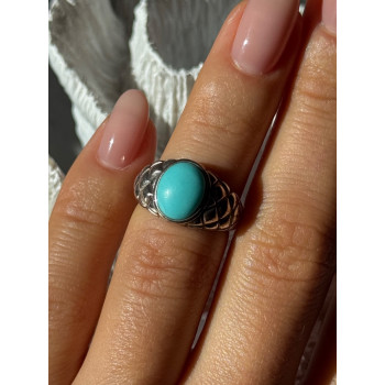 Vintage 925 Sterling Silver Larimar Ring Size 5