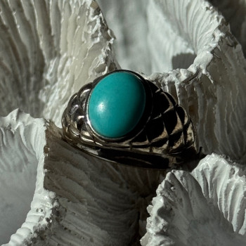 Vintage 925 Sterling Silver Larimar Ring Size 5