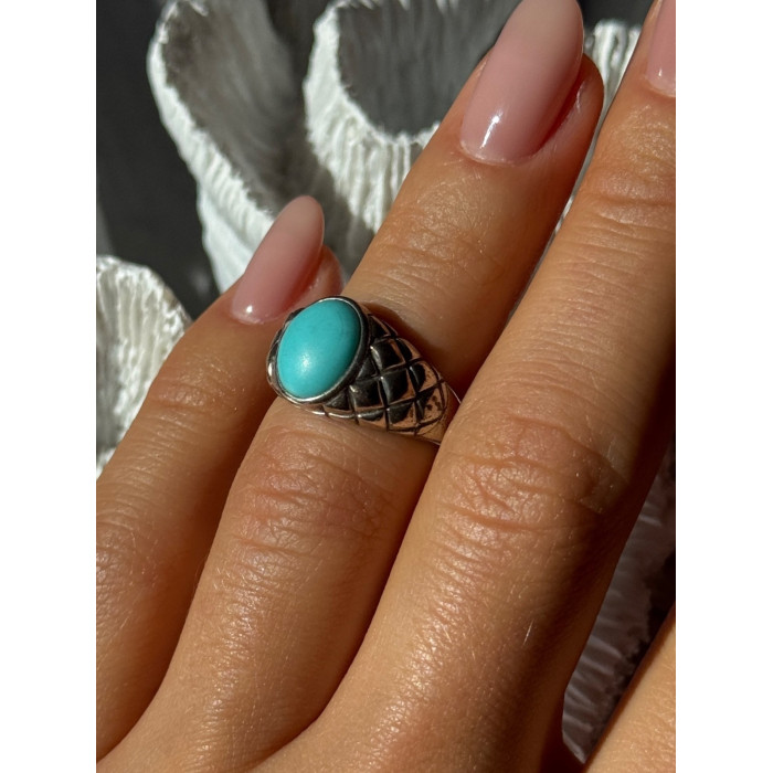 Vintage 925 Sterling Silver Larimar Ring Size 5