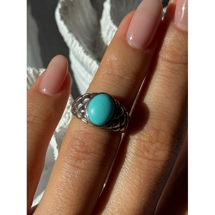 Vintage 925 Sterling Silver Larimar Ring Size 5