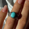 Vintage 925 Sterling Silver Larimar Ring Size 5