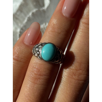 Vintage 925 Sterling Silver Larimar Ring Size 5