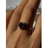 925 Sterling Silver Sapphire & Beryl Ring Size 9