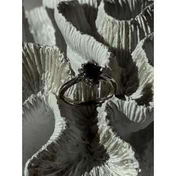 925 Sterling Silver Sapphire & Beryl Ring Size 9