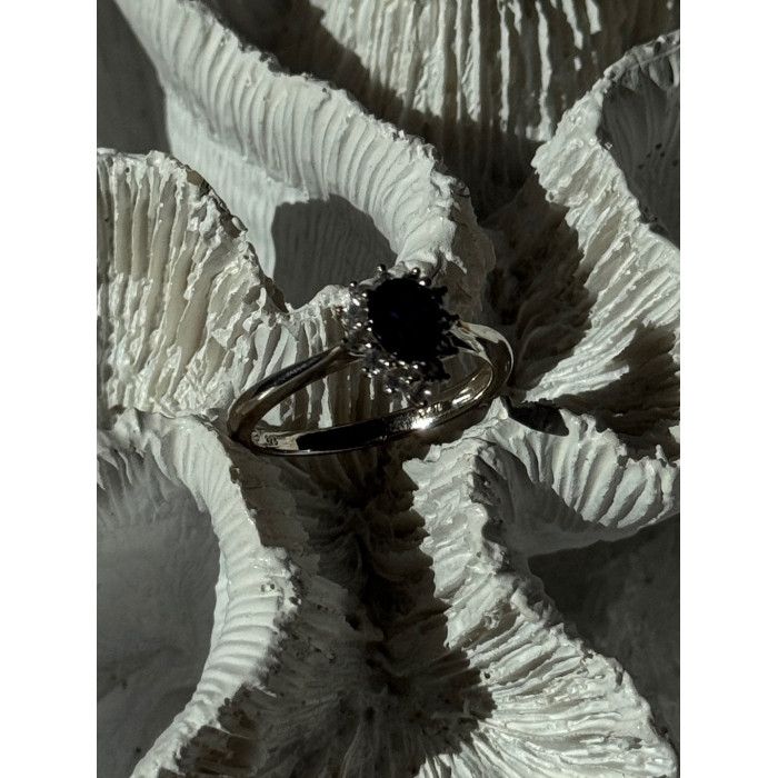 925 Sterling Silver Sapphire & Beryl Ring Size 9