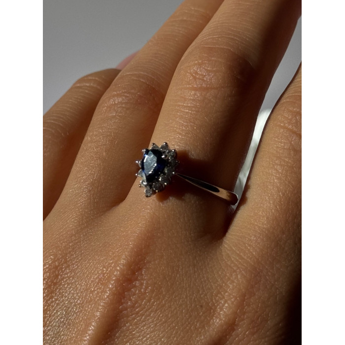 925 Sterling Silver Sapphire & Beryl Ring Size 9