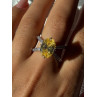 Shiny 925 Sterling Silver Citrine & Beryl Ring Size 10