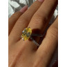 Shiny 925 Sterling Silver Citrine & Beryl Ring Size 10