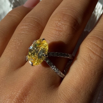Shiny 925 Sterling Silver Citrine & Beryl Ring Size 10