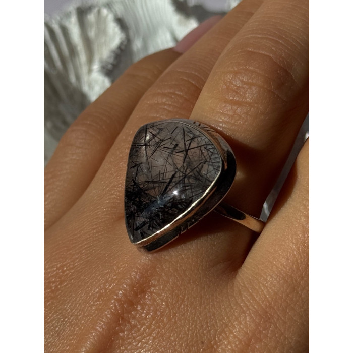 925 Sterling Silver Rutilated Quartz Ring Size 10