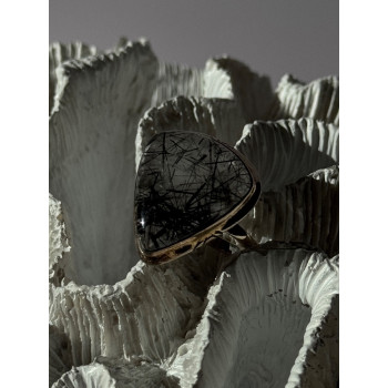 925 Sterling Silver Rutilated Quartz Ring Size 10