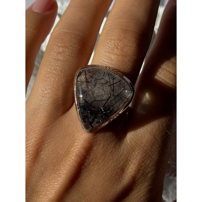 925 Sterling Silver Rutilated Quartz Ring Size 10