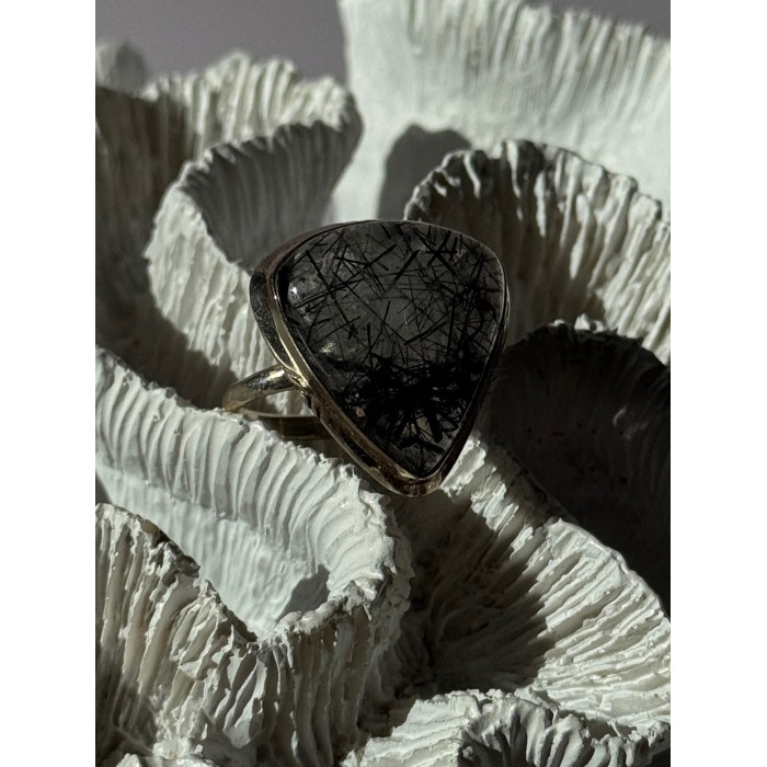 925 Sterling Silver Rutilated Quartz Ring Size 10