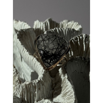 925 Sterling Silver Rutilated Quartz Ring Size 10