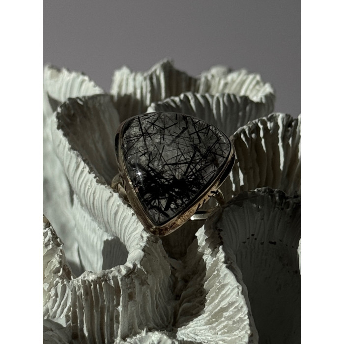 925 Sterling Silver Rutilated Quartz Ring Size 10